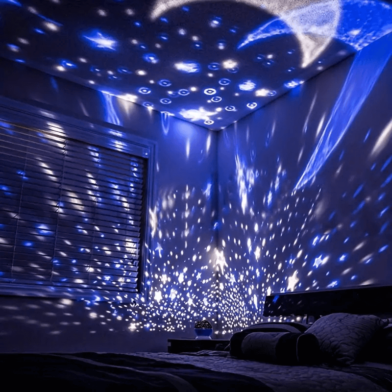 Barnens Färgglada Stjerneprojektor Nattlampe med USB-laddning