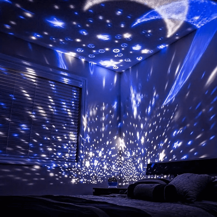 Barnens Färgglada Stjerneprojektor Nattlampe med USB-laddning