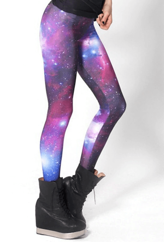 Dam 3D Galaxy Leggings – Utforsk Kosmisk Stil