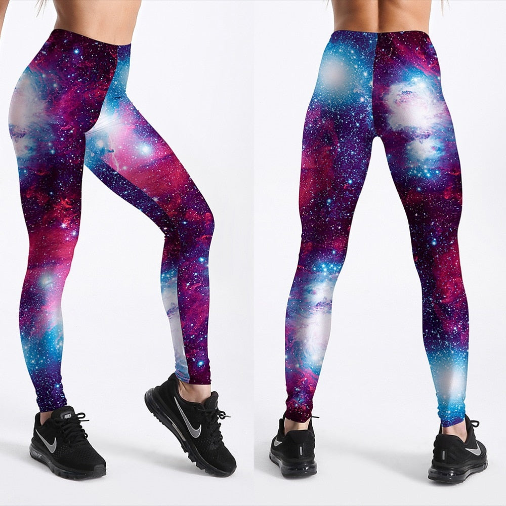 Dam 3D Galaxy Leggings – Utforsk Kosmisk Stil