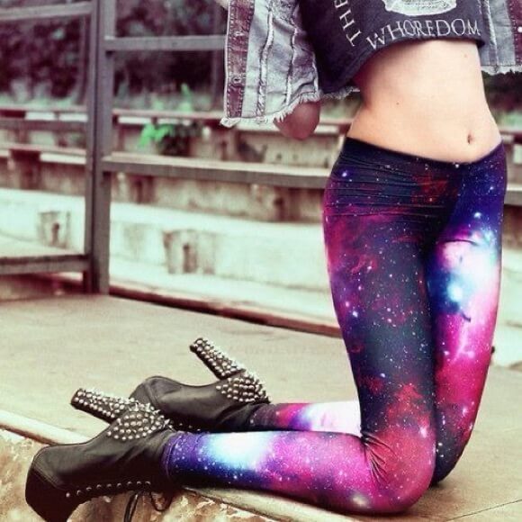 Dam 3D Galaxy Leggings – Utforsk Kosmisk Stil