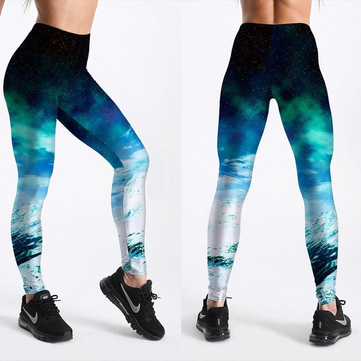 Dam 3D Galaxy Leggings – Utforsk Kosmisk Stil