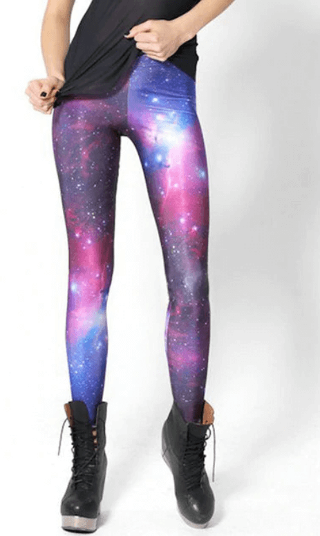 Dam 3D Galaxy Leggings – Utforsk Kosmisk Stil