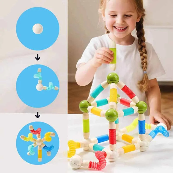 Magnetiske Byggestaver - Kreativa Muligheter - Trygg Lek