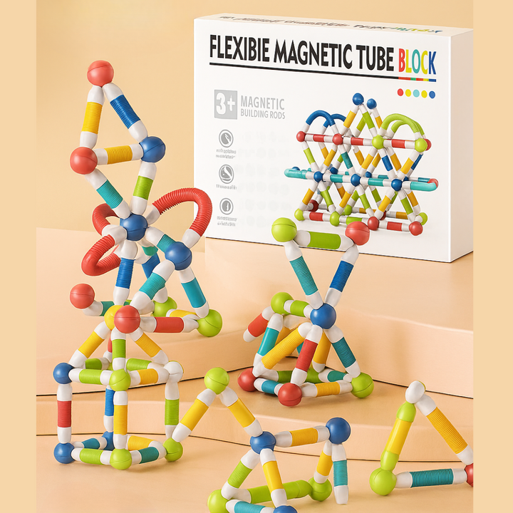 Magnetiske Byggestaver - Kreativa Muligheter - Trygg Lek