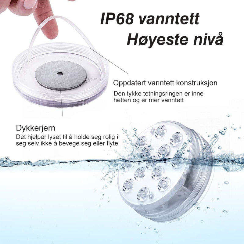Färgglada Svömmelys - Vattentäta LED Ljus - Fjärrkontroll