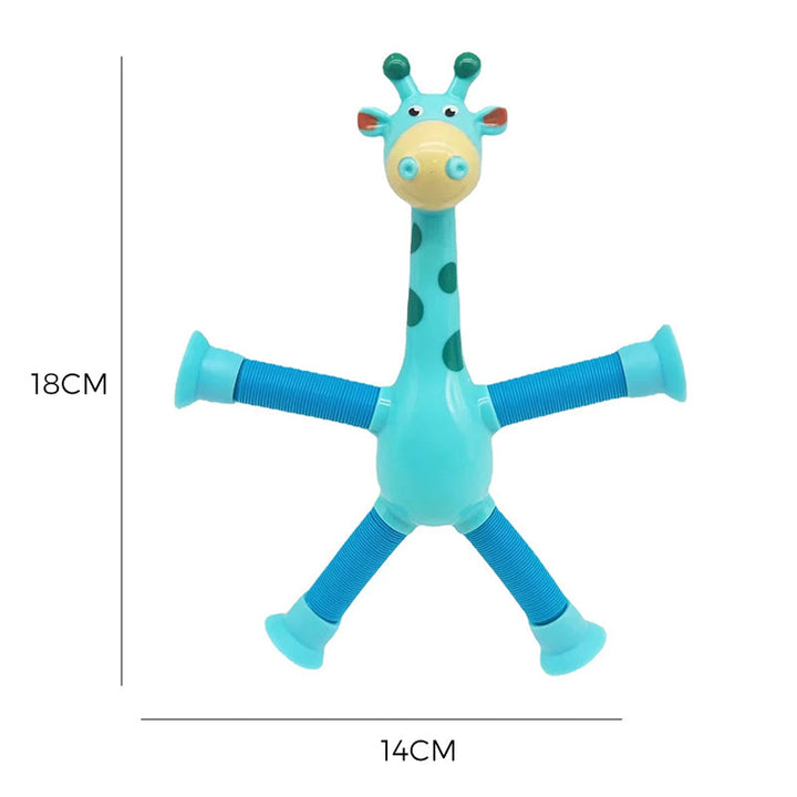 Teleskopisk Sugekopp Giraff - Färgglad och Moro Gaveleke