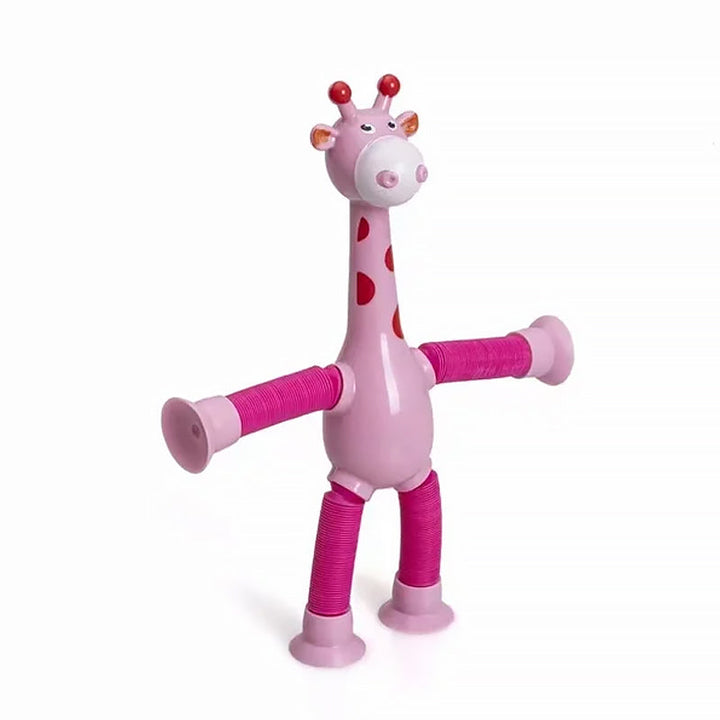 Teleskopisk Sugekopp Giraff - Färgglad och Moro Gaveleke