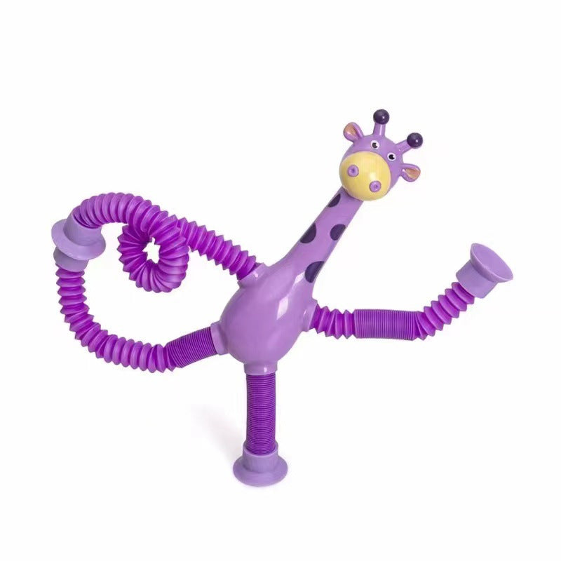 Teleskopisk Sugekopp Giraff - Färgglad och Moro Gaveleke