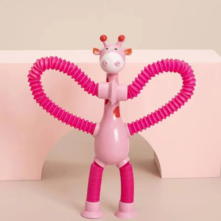 Teleskopisk Sugekopp Giraff - Färgglad och Moro Gaveleke