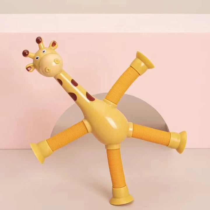 Teleskopisk Sugekopp Giraff - Färgglad och Moro Gaveleke