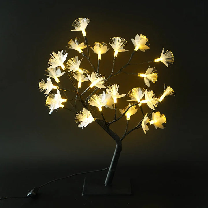 Björk Fiberoptisk Blomlampe - Elegant Design | USB &amp; Batteri