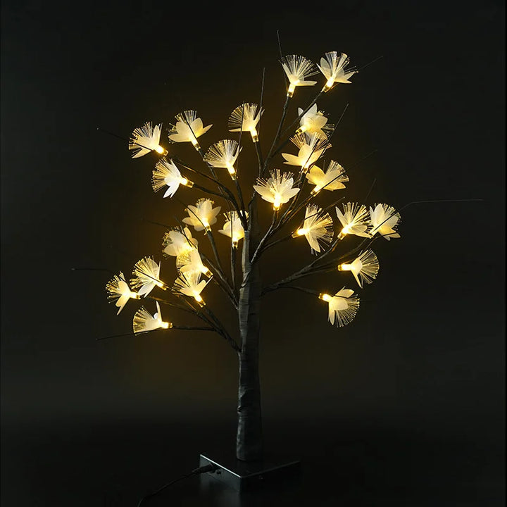 Björk Fiberoptisk Blomlampe - Elegant Design | USB &amp; Batteri