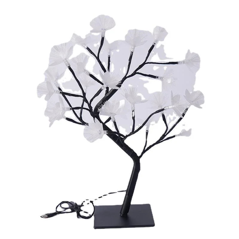 Björk Fiberoptisk Blomlampe - Elegant Design | USB &amp; Batteri