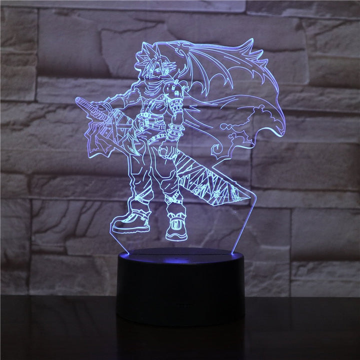 Final Fantasy 3D Bordslampa - Optisk Illusjon Nattlys