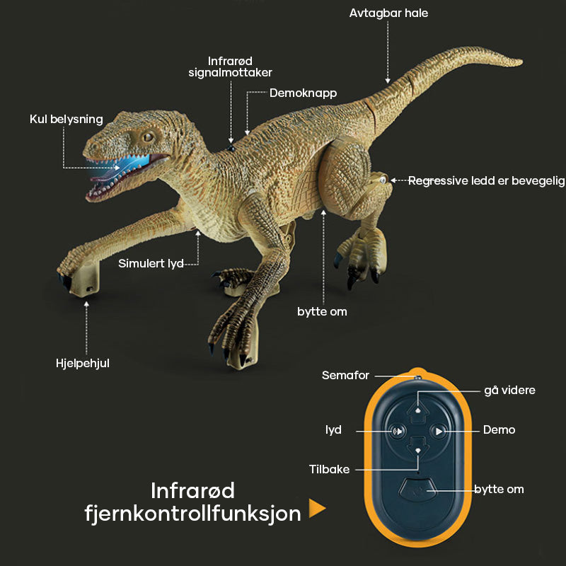 Fjernstyrt Velociraptor | Dinosaurleke för Barn