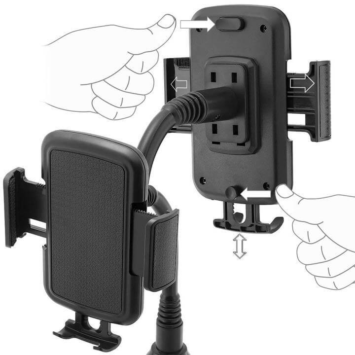 Flexibel Bilkoppholder med Telefonfeste – Stabil &amp; Justerbar för Bil