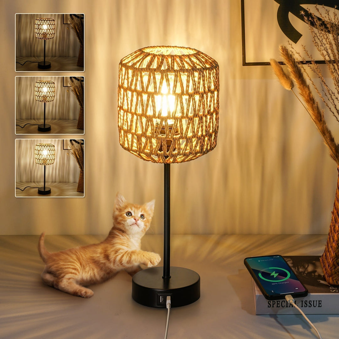 Bordslampa med Beröringskontroll och USB-laddning för Hemmet