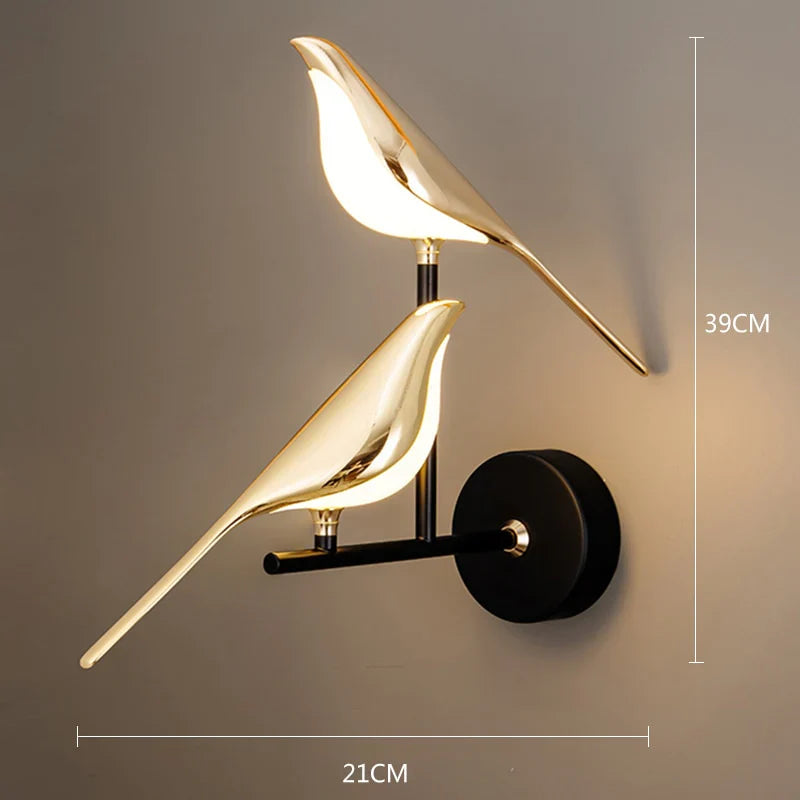 Vägglampa med Unikt Fugledesign för Vardagsrum och Optimal Belysning