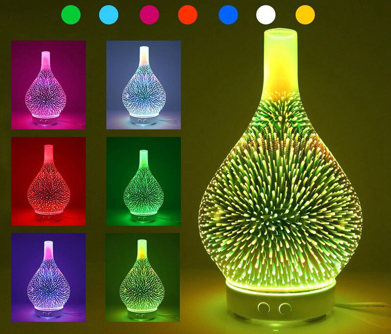 Unisex Fyrverkeri Luftfukter med 3D-Glas