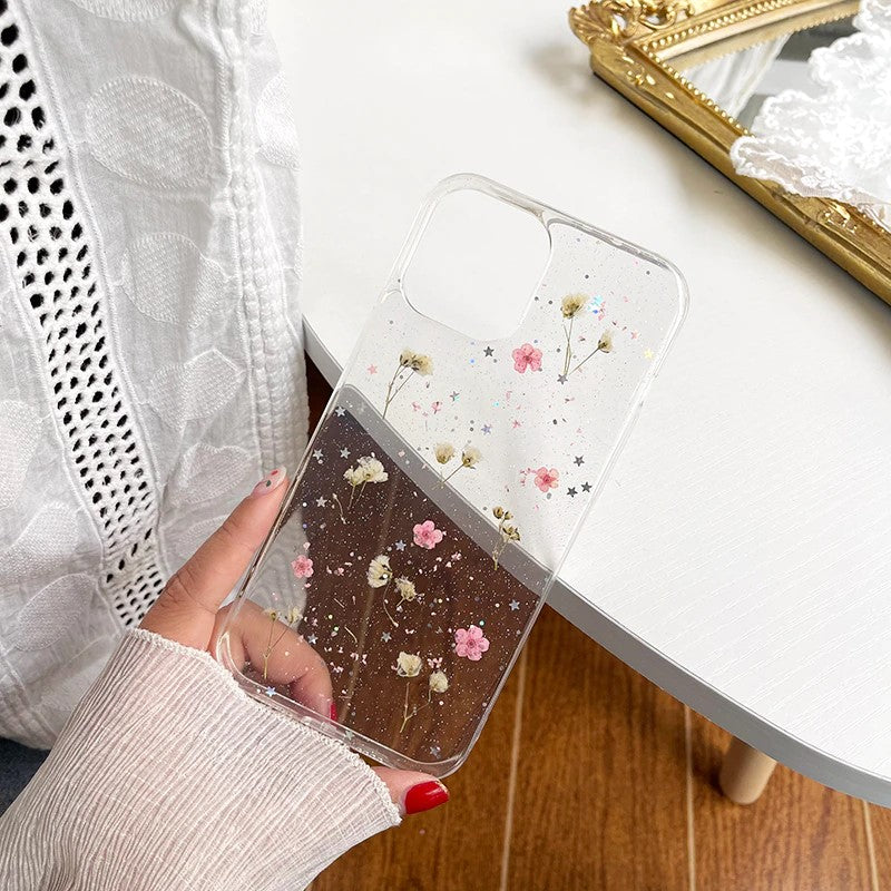 Transparent Blommor iPhone-deksel – Elegans och Skydd