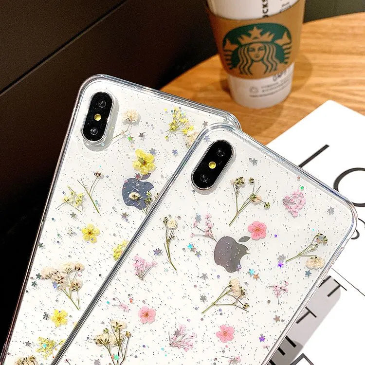 Transparent Blommor iPhone-deksel – Elegans och Skydd