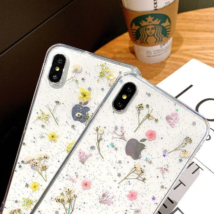 Transparent Blommor iPhone-deksel – Elegans och Skydd