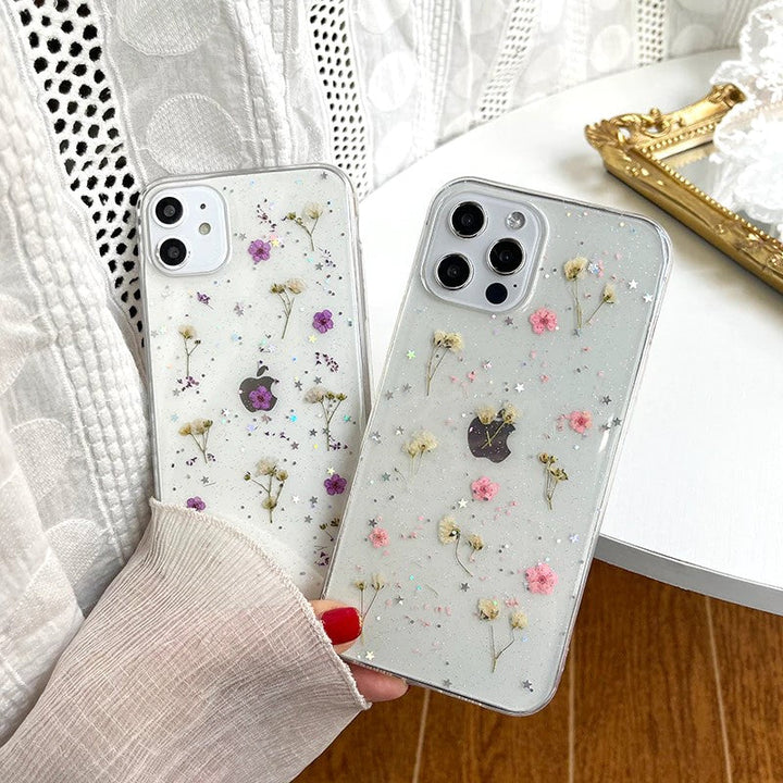 Transparent Blommor iPhone-deksel – Elegans och Skydd
