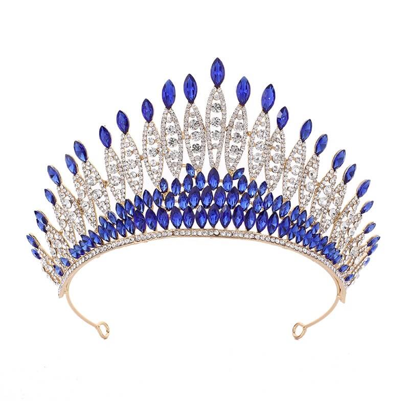 Glittrende Krystall Kongekrone Tiara för Kvinnor