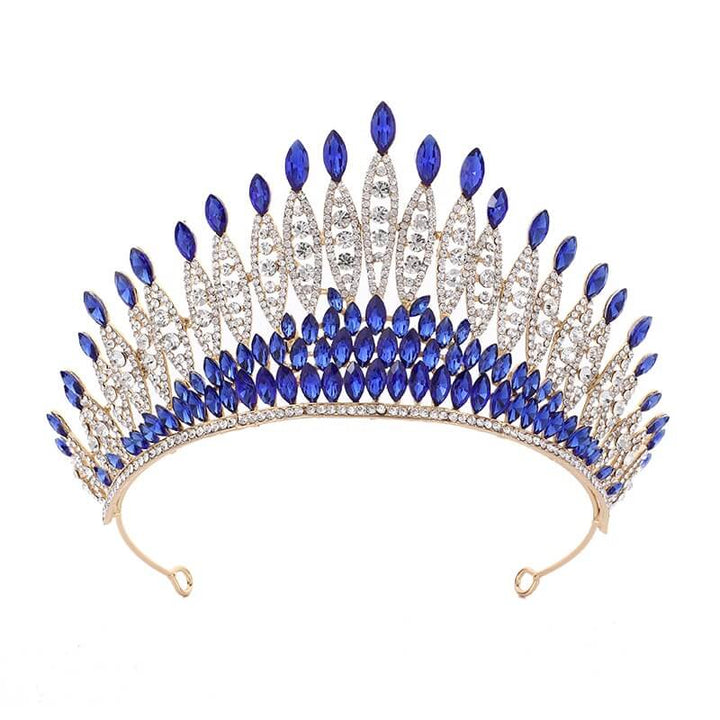 Glittrende Krystall Kongekrone Tiara för Kvinnor