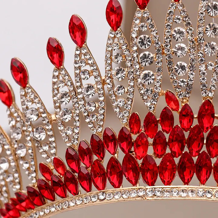 Glittrende Krystall Kongekrone Tiara för Kvinnor