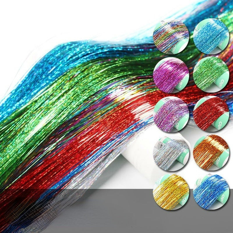 Glittrende Tinsel Hårforlengelse för Avslappnad Stil