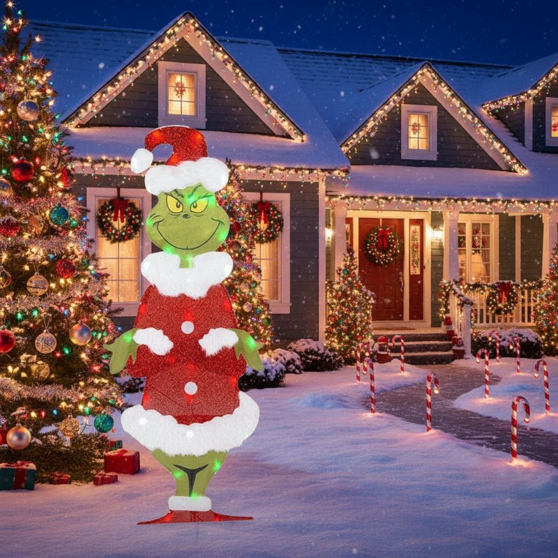 Grinch LED Hagedekorasjon för Utomhus Användning