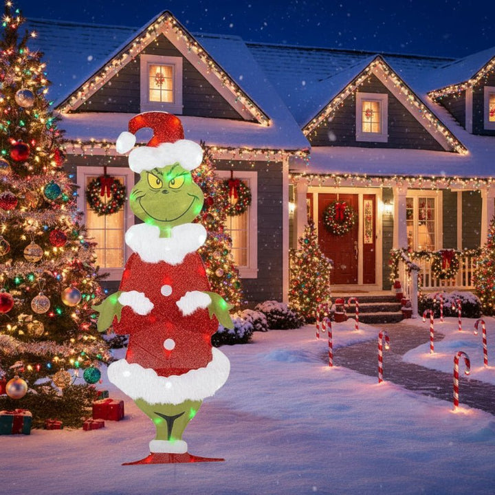 Grinch LED Hagedekorasjon för Utomhus Användning