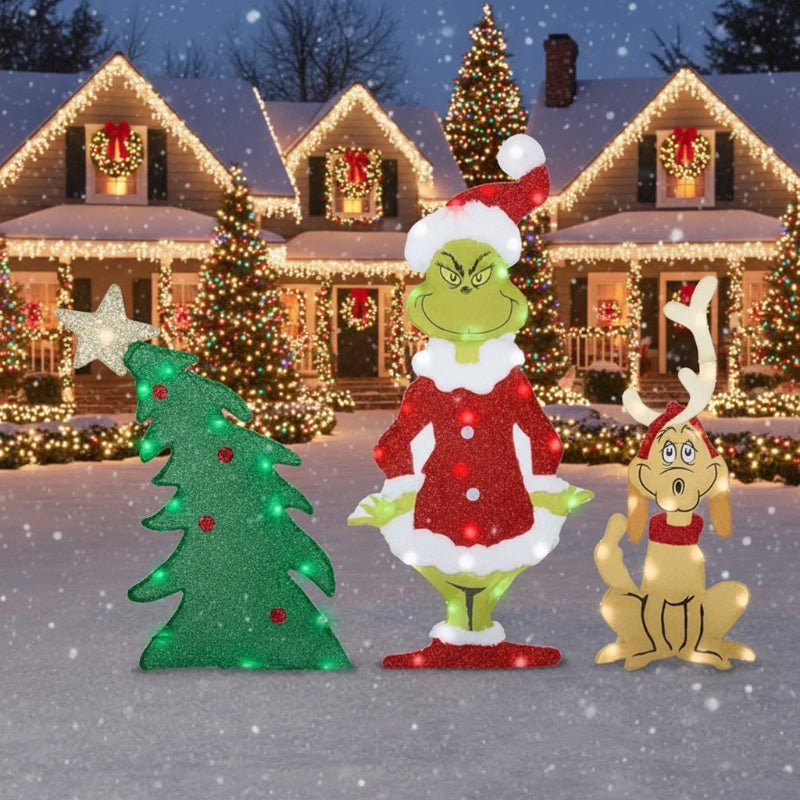 Grinch LED Hagedekorasjon för Utomhus Användning