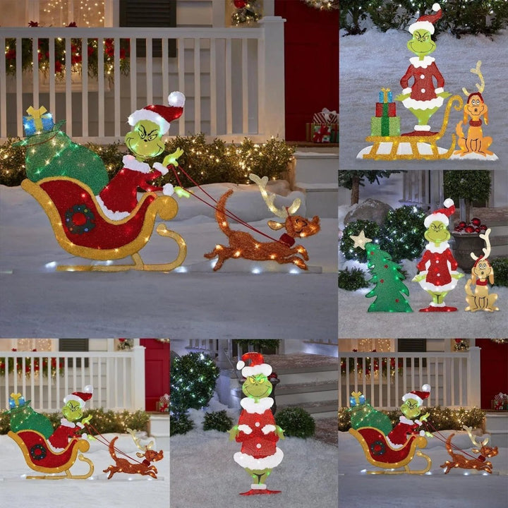 Grinch LED Hagedekorasjon för Utomhus Användning