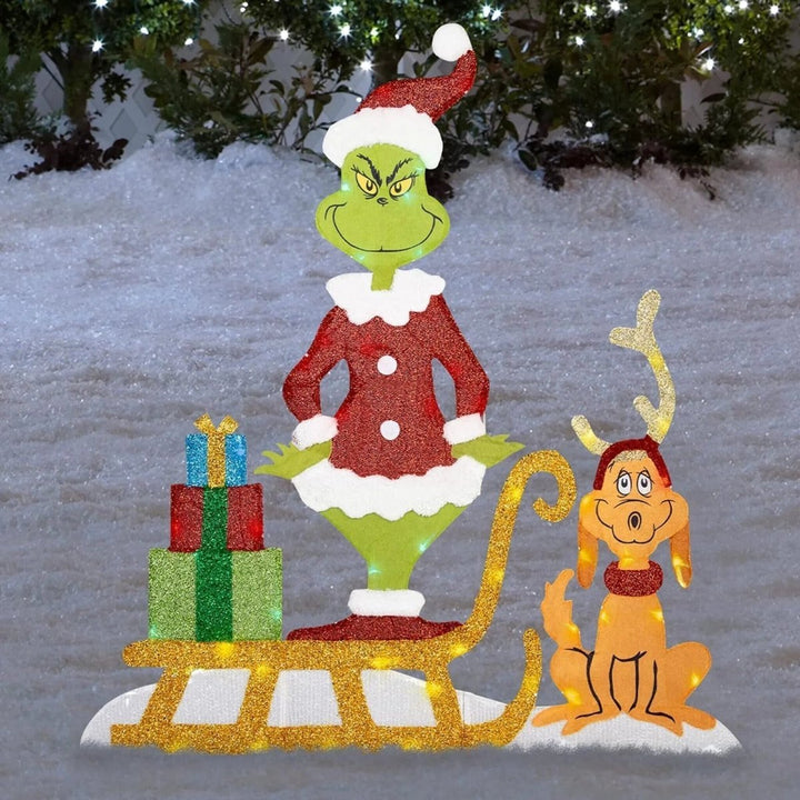 Grinch LED Hagedekorasjon för Utomhus Användning