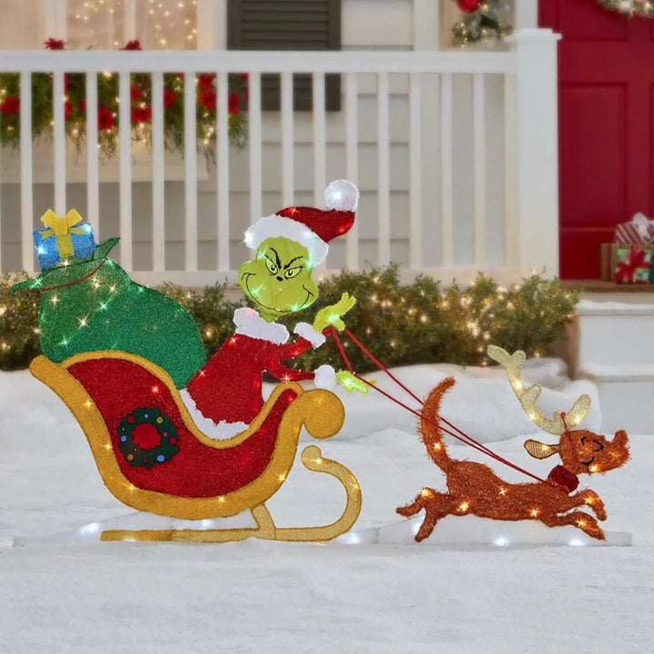 Grinch LED Hagedekorasjon för Utomhus Användning