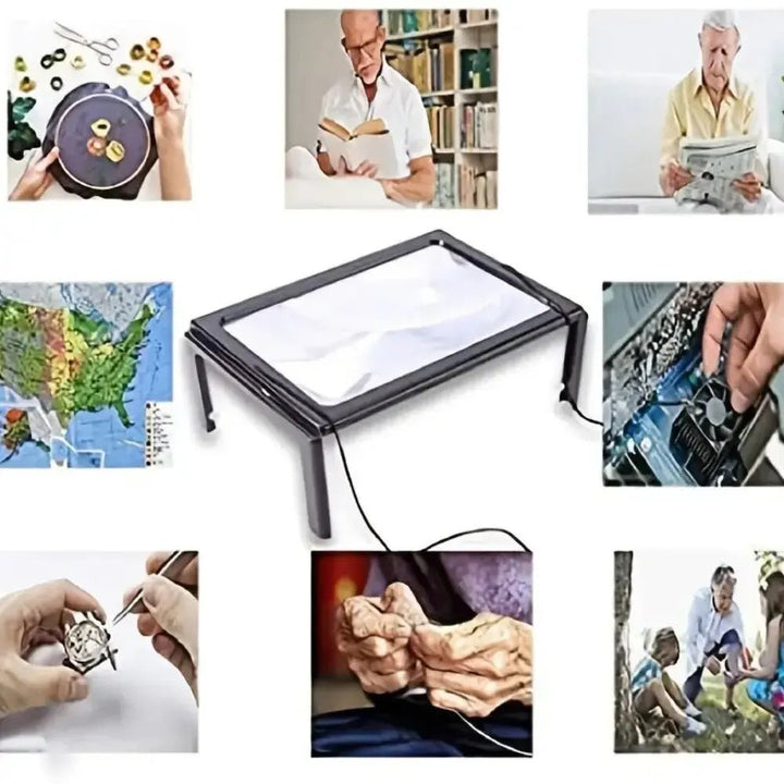 Håndfritt Bordforstörrelsesglass med LED-ljus för Krystallklar Lesing