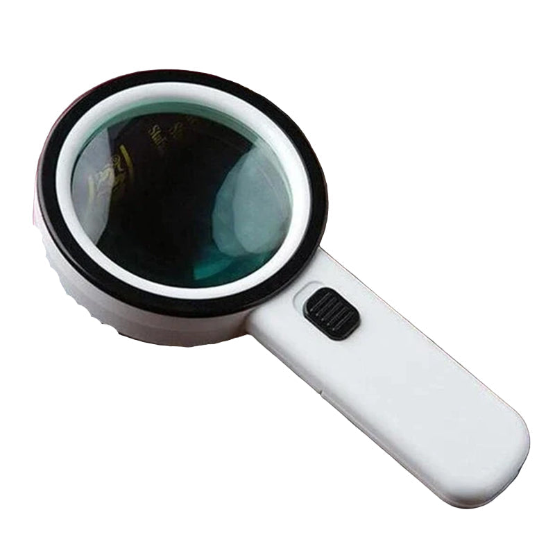 Håndholdt forstörrelsesglass med LED-ljus, 30x