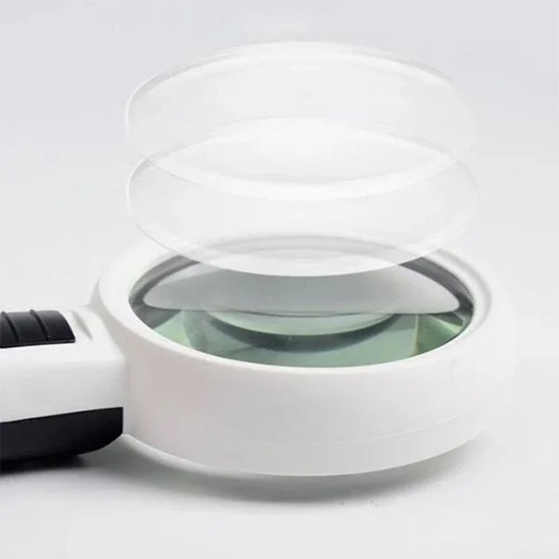 Håndholdt forstörrelsesglass med LED-ljus, 30x