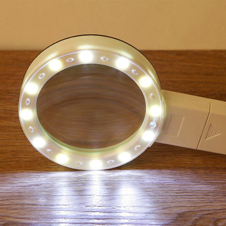 Håndholdt forstörrelsesglass med LED-ljus, 30x
