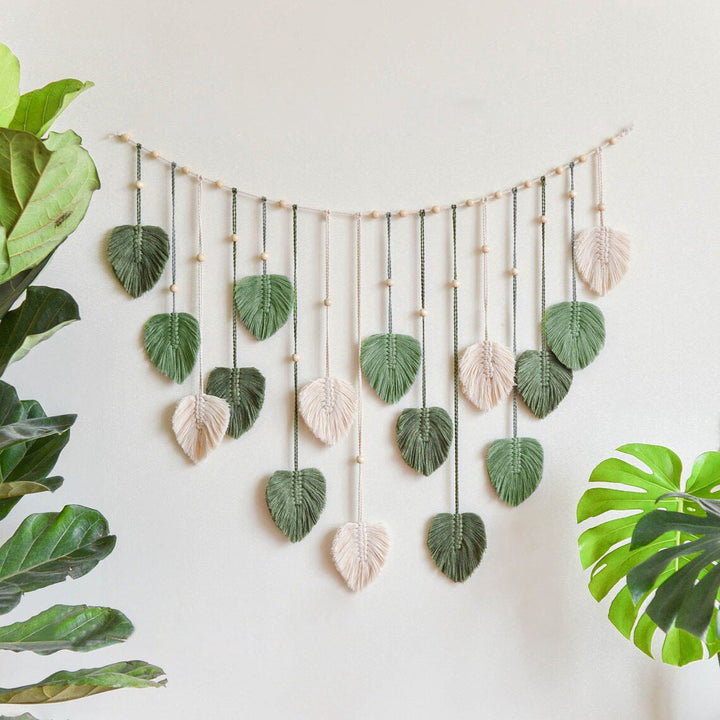 Håndlaget Macrame Bladgirlander för Veggdekor