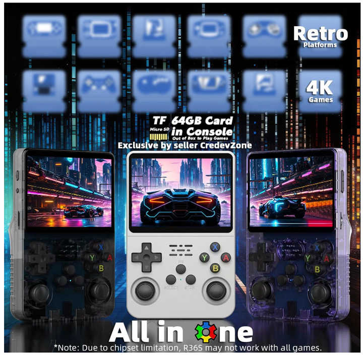 R36S Retro Spillkonsoll - 128GB - Över 20 000 Spill