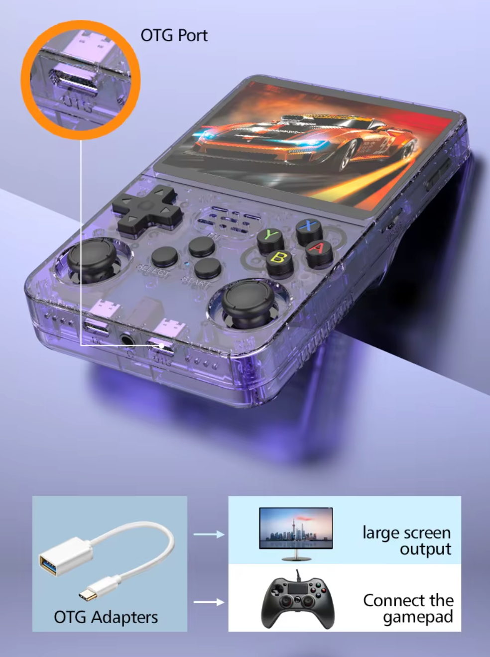R36S Retro Spillkonsoll - 128GB - Över 20 000 Spill
