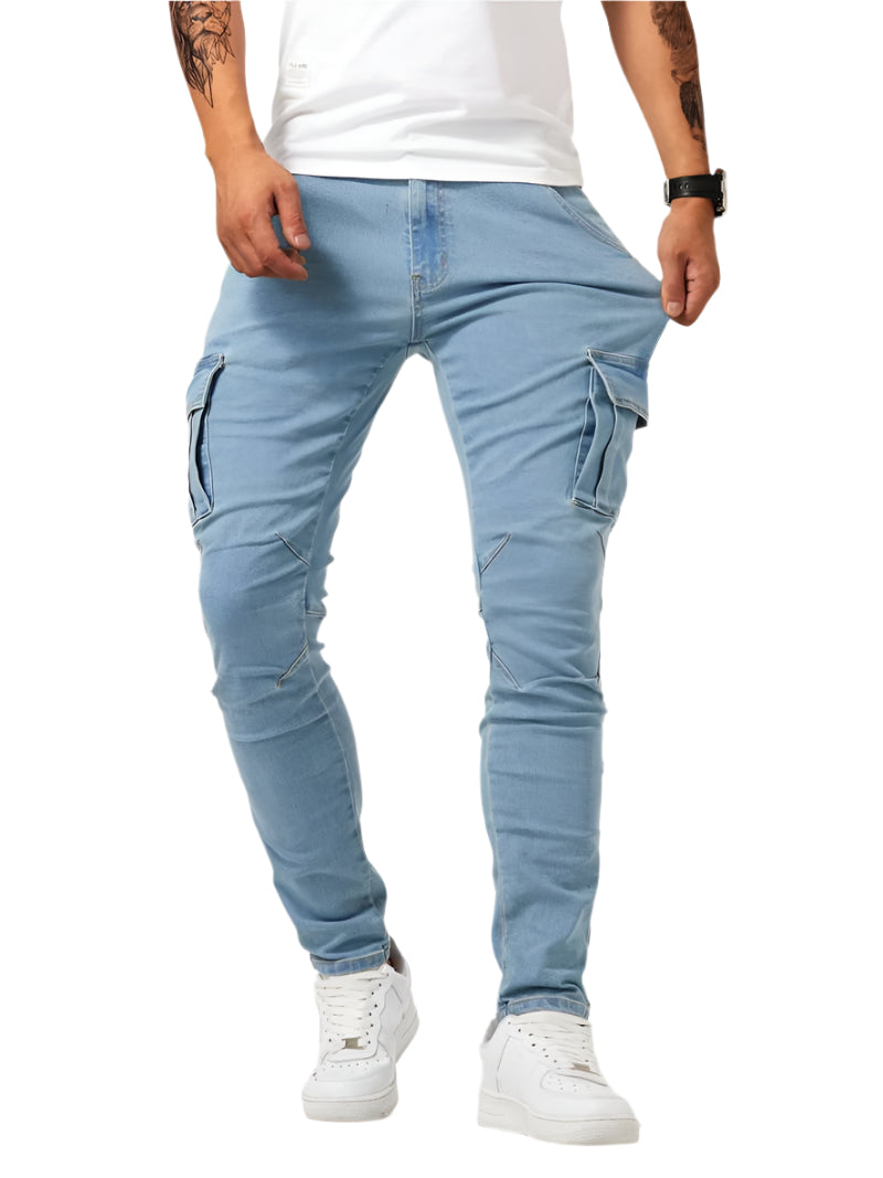 Herr Cargo Jeans: Flexibel Komfort och Praktisk Stil