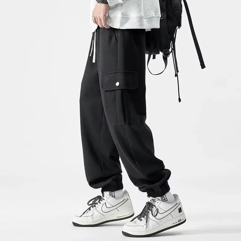 Herr Cargo Sweatpants med Elastisk Midja för Komfort