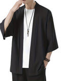 Herr Kimono i Japansk Stil med Åpen Front