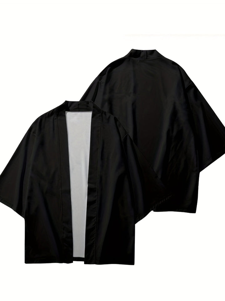 Herr Kimono i Japansk Stil med Åpen Front
