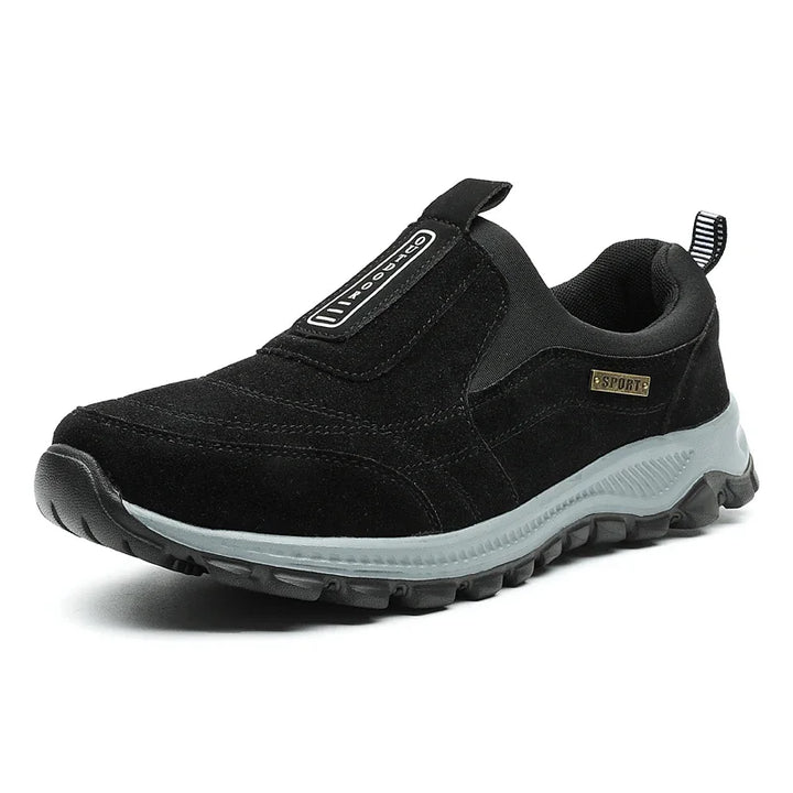Herr Bekväma Slip-on Tursko i Semsket Läder